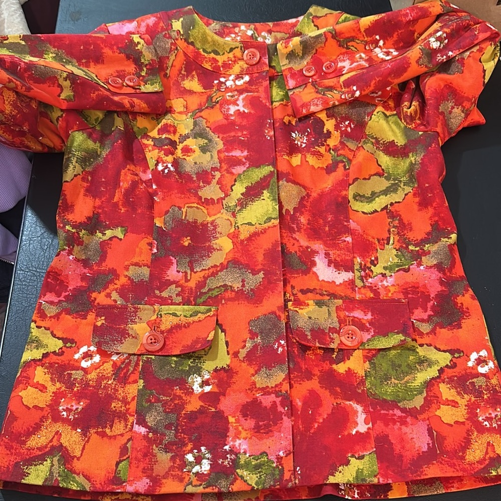 Chico’s Colorful Button-Front Jacket - Picture 8 of 13